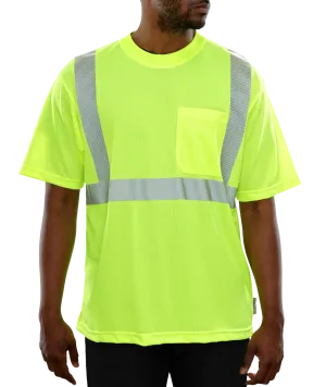 103CTLM Hi-Vis Lime Micromesh Pocket High Visibility Safety Shirt with Comfort Trim by 3MTM