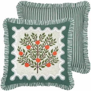 Apple Tree Ruffle Cushion Cover