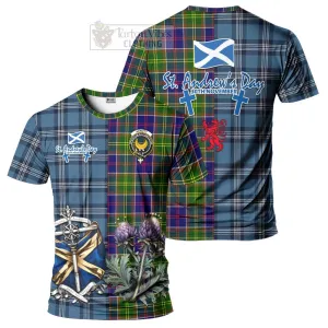 Arnott Tartan T-Shirt Happy St. Andrew's Day Half Tartan Style