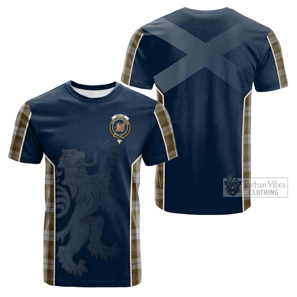 Baillie Dress Tartan Cotton T-shirt with Family Crest and Lion Rampant Vibes Sport Style