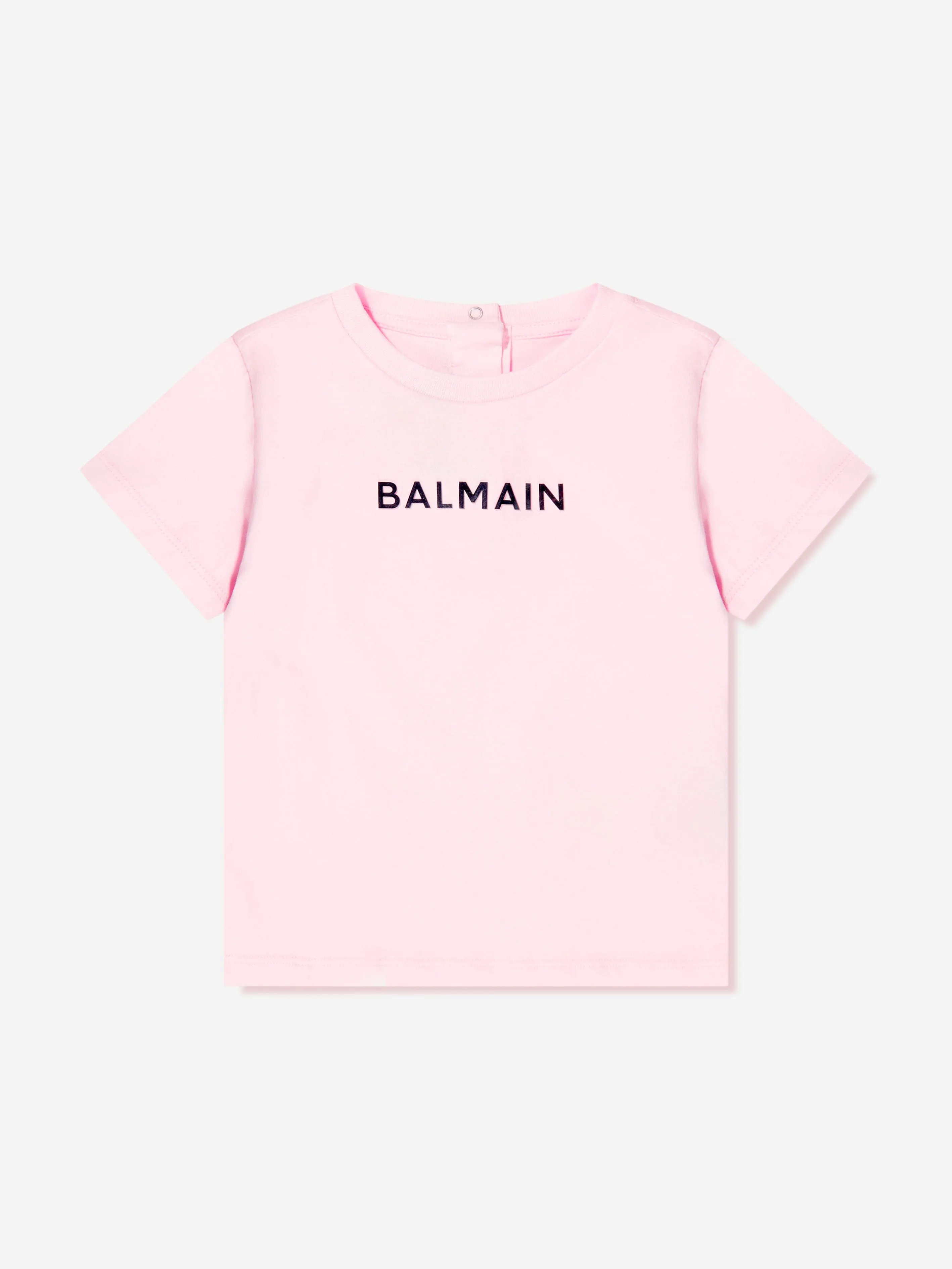 Balmain Baby Girls Logo T-Shirt in Pink