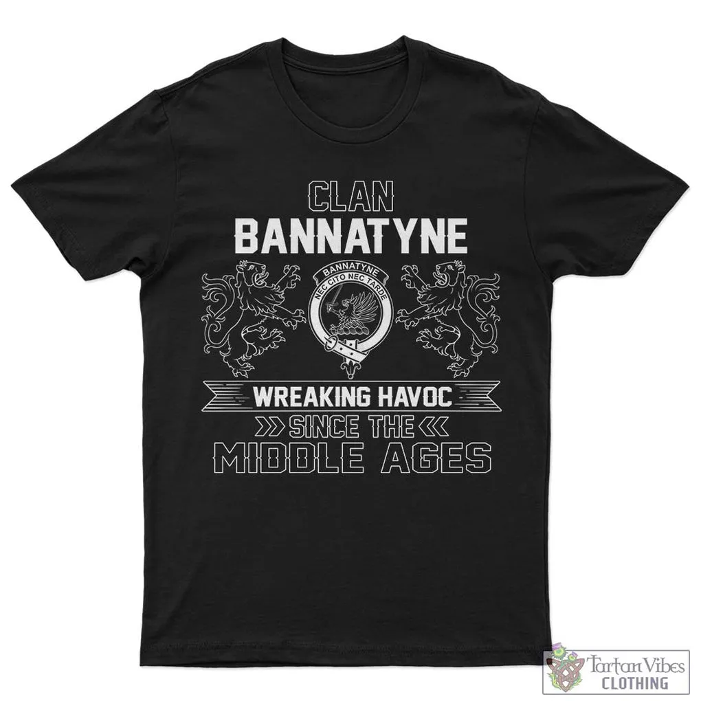 Bannatyne Family Crest 2D Cotton Men's T-Shirt Wreaking Havoc Style