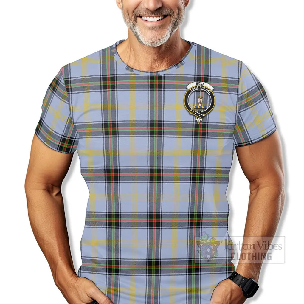 Bell Tartan T-Shirt with Family Crest Celtic Skull Style