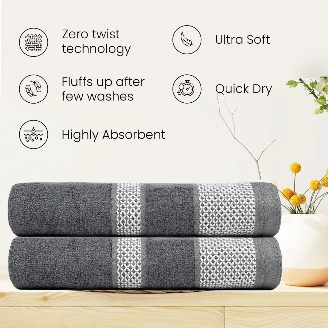 BePlush Zero Twist Bamboo Towels for Bath | Ultra Soft, Highly Absorbent, Quick Dry, Anti Bacterial Bamboo Bath Towel for Men & Women || 450 GSM, 29 x 59 Inches (1, Grey)