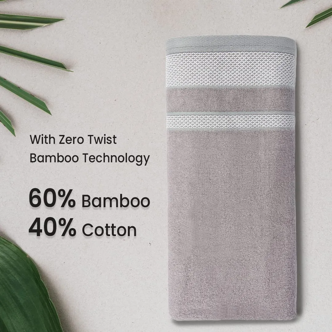 BePlush Zero Twist Bamboo Towels for Bath | Ultra Soft, Highly Absorbent, Quick Dry, Anti Bacterial Bamboo Bath Towel for Men & Women || 450 GSM, 29 x 59 Inches (1, Grey)