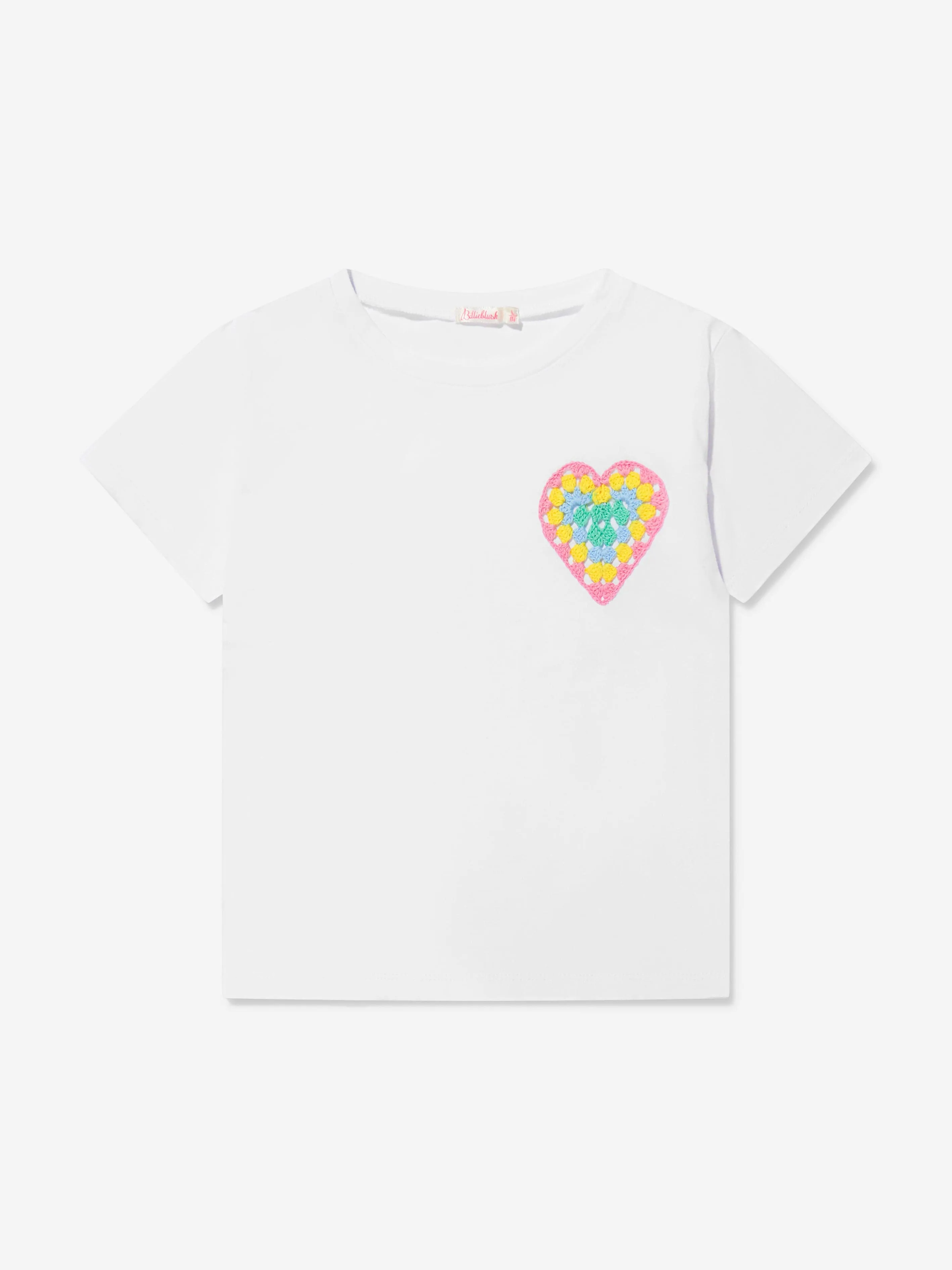 Billieblush Girls Knitted Heart T-Shirt in White