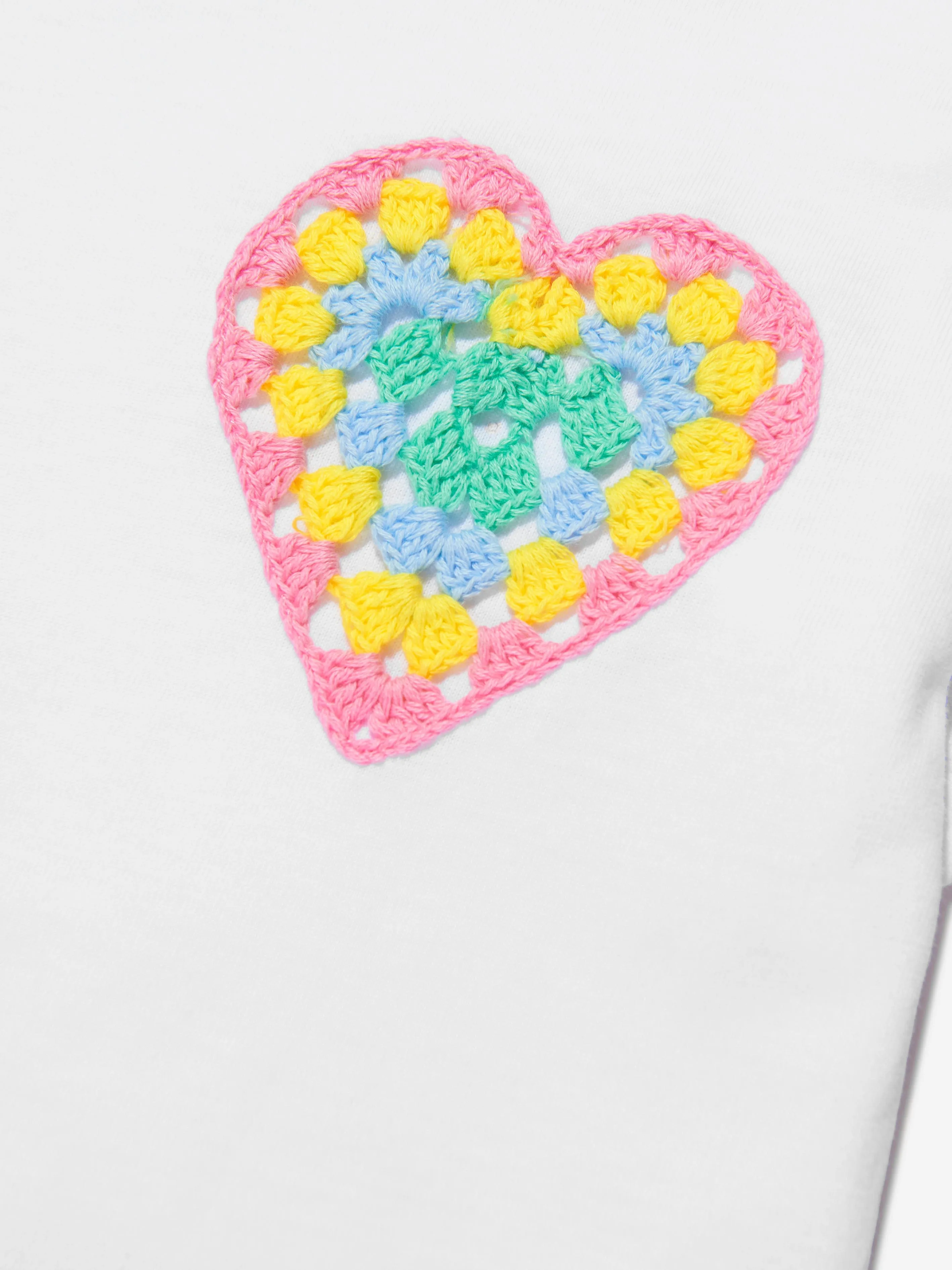 Billieblush Girls Knitted Heart T-Shirt in White