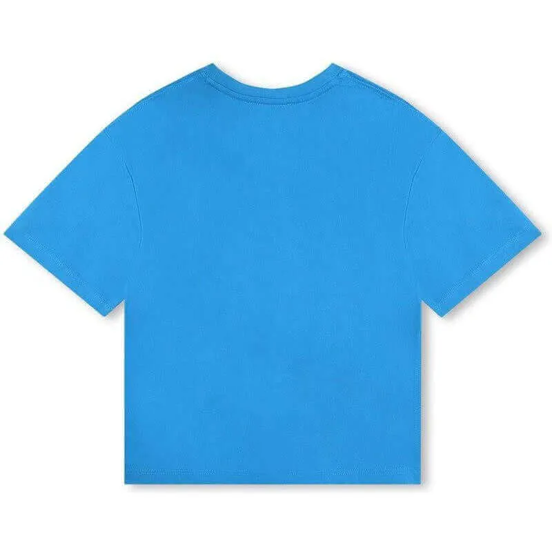 Boys Blue Graffiti Logo Short Sleeve T-Shirt