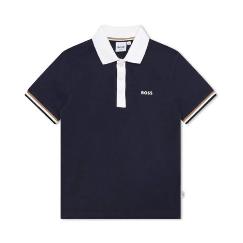 Boys Navy Short Sleeve Polo