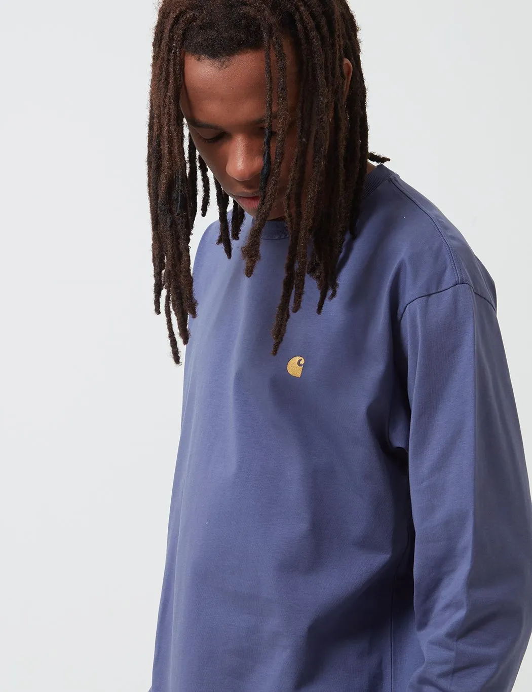 Carhartt-WIP Chase Long Sleeve T-Shirt - Cold Viola/Gold