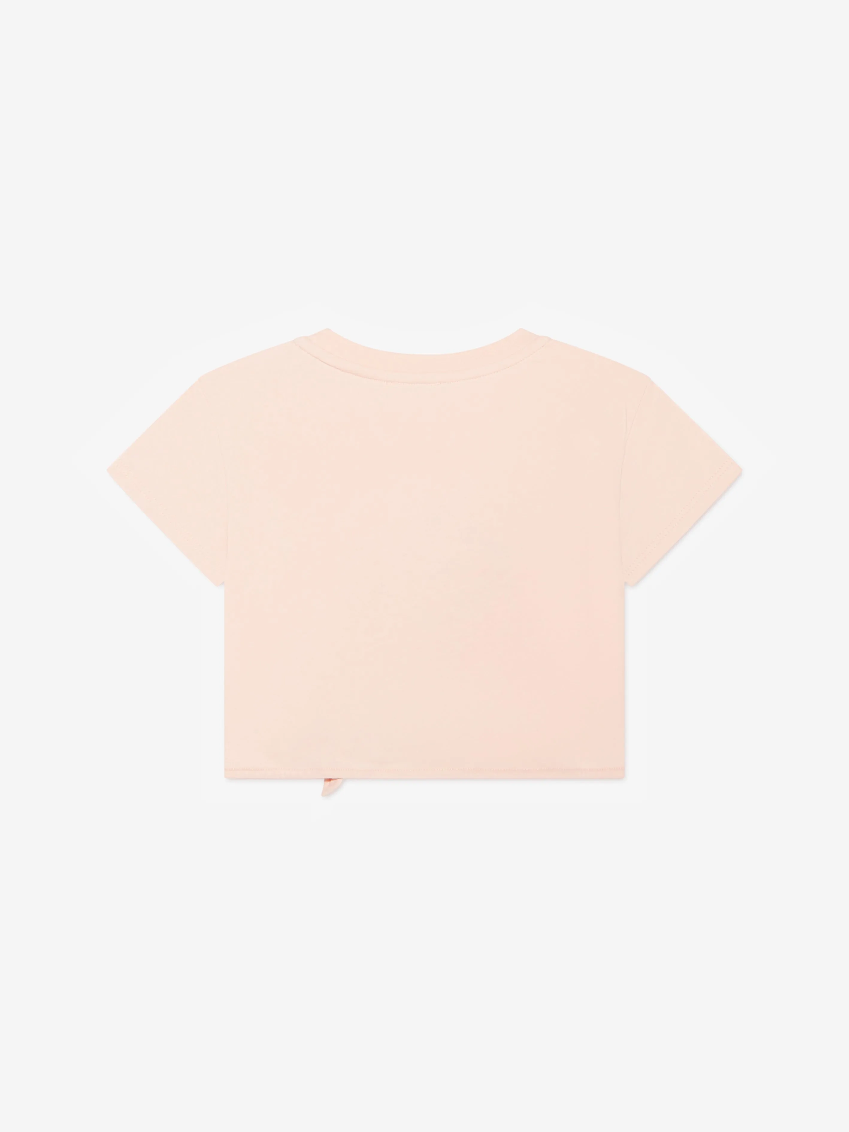 Chloé Girls Organic Cotton Ribbon Print T-Shirt in Pink