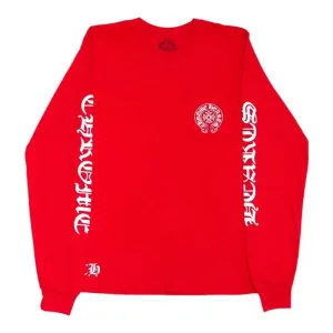 Chrome Hearts Horseshoe L/S T-shirt Red/White