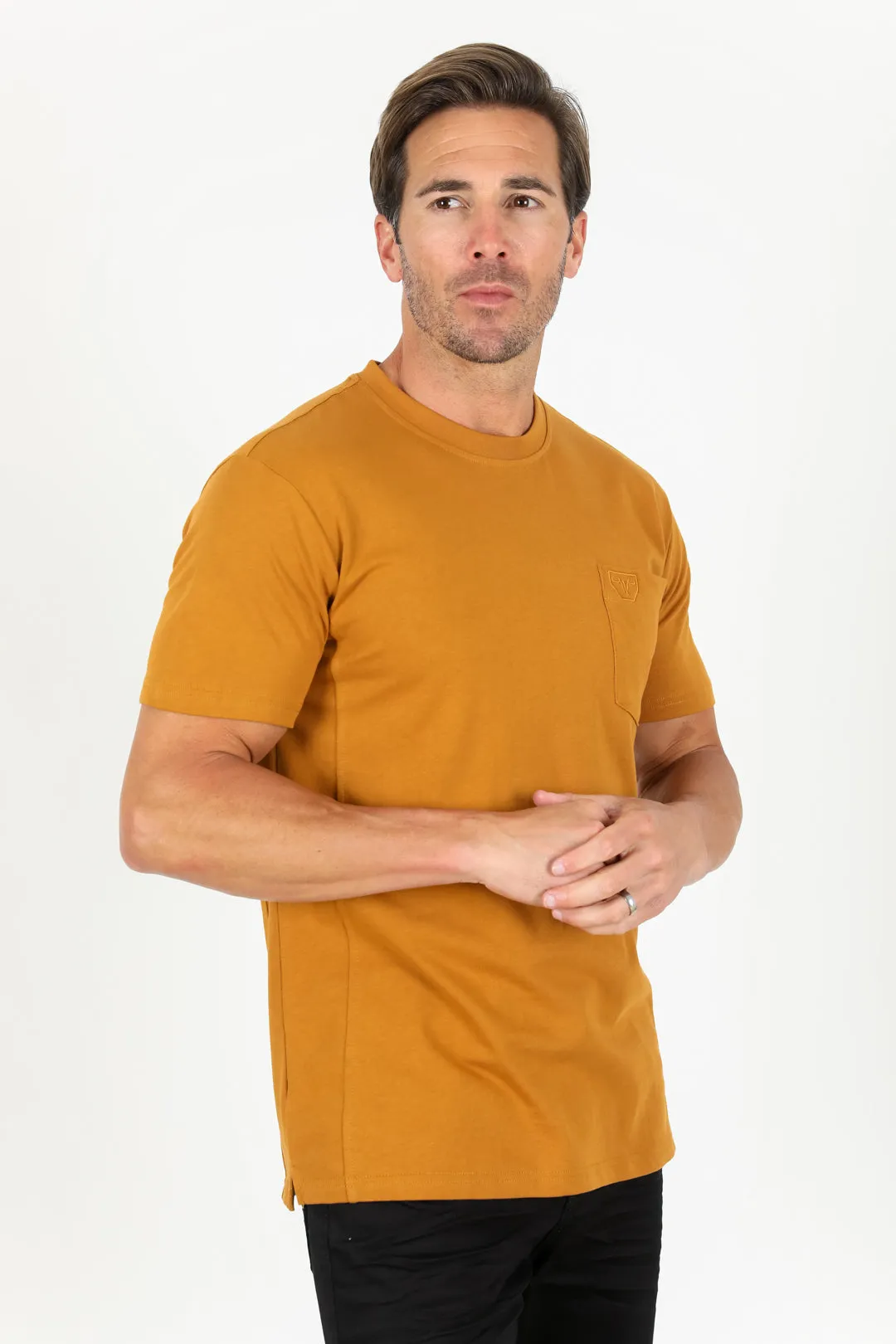 Classic Cotton Knit Camel T-Shirt