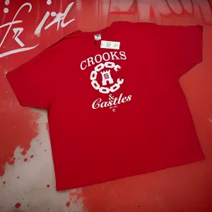 *CROOKS & CASTLES* (RED) ~C-CHAIN~ SHORT SLEEVE T-SHIRT