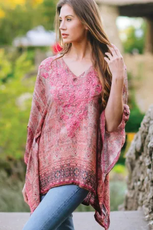 Demira Embroidered Top in Rose