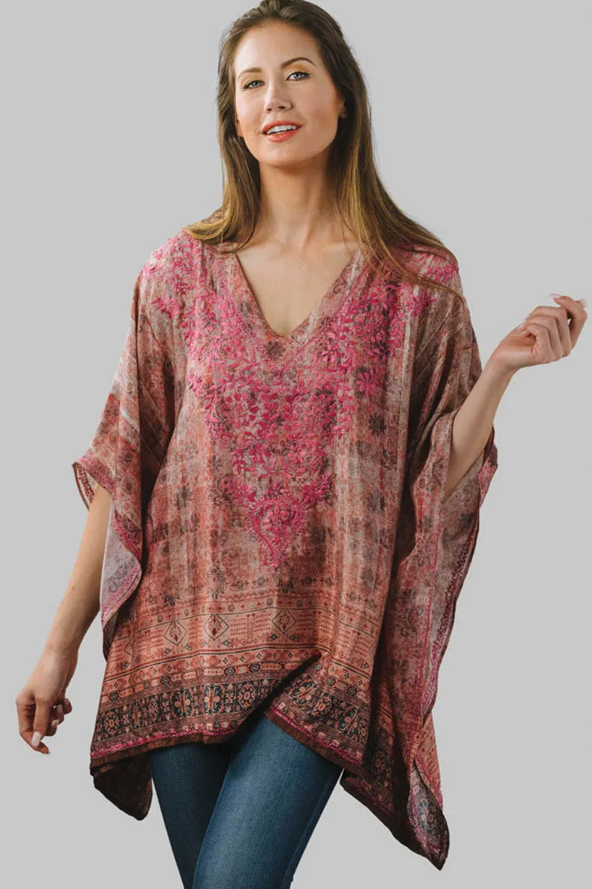 Demira Embroidered Top in Rose