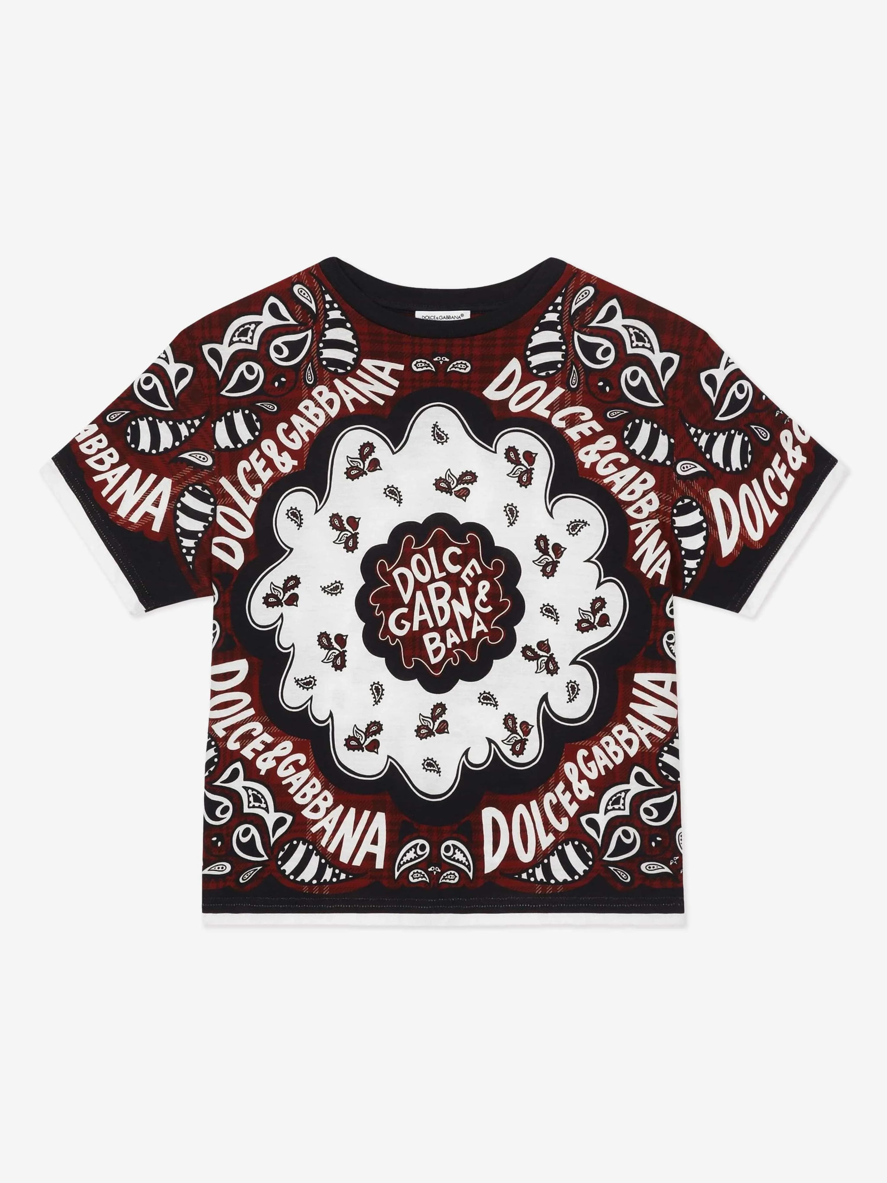 Dolce & Gabbana Boys Bandana Print T-Shirt in Multicolour