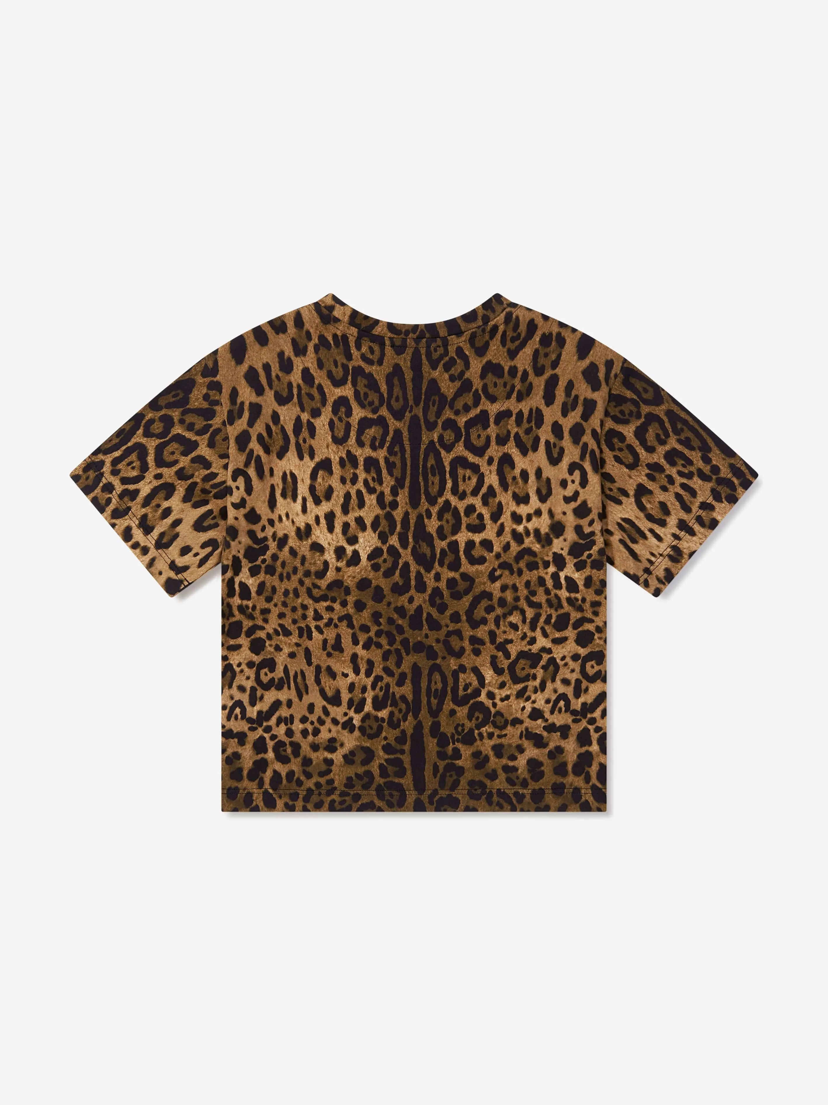 Dolce & Gabbana Girls Leopard Print Logo T-Shirt