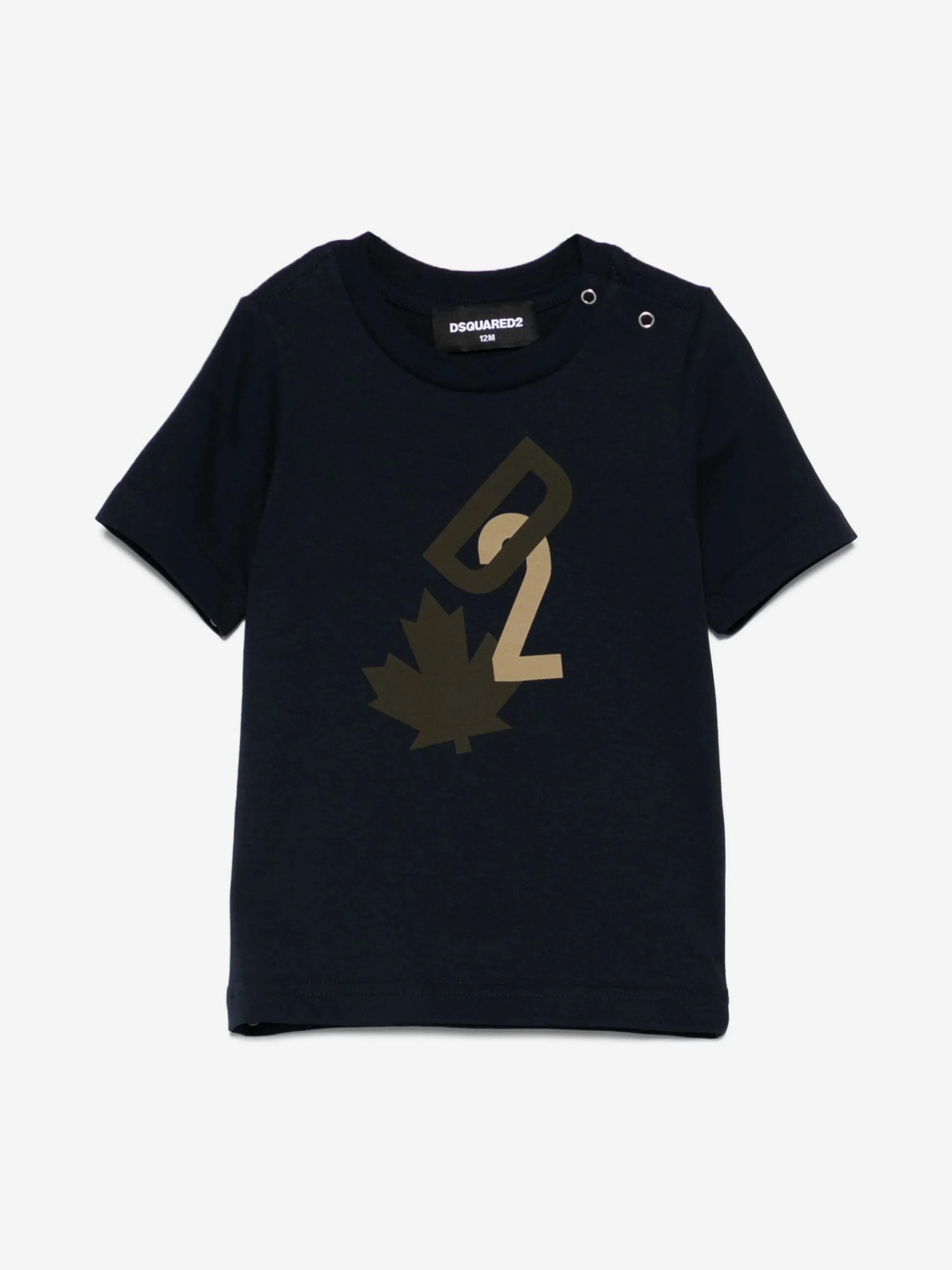 Dsquared2 Baby Maple Leaf Logo T-Shirt in Navy