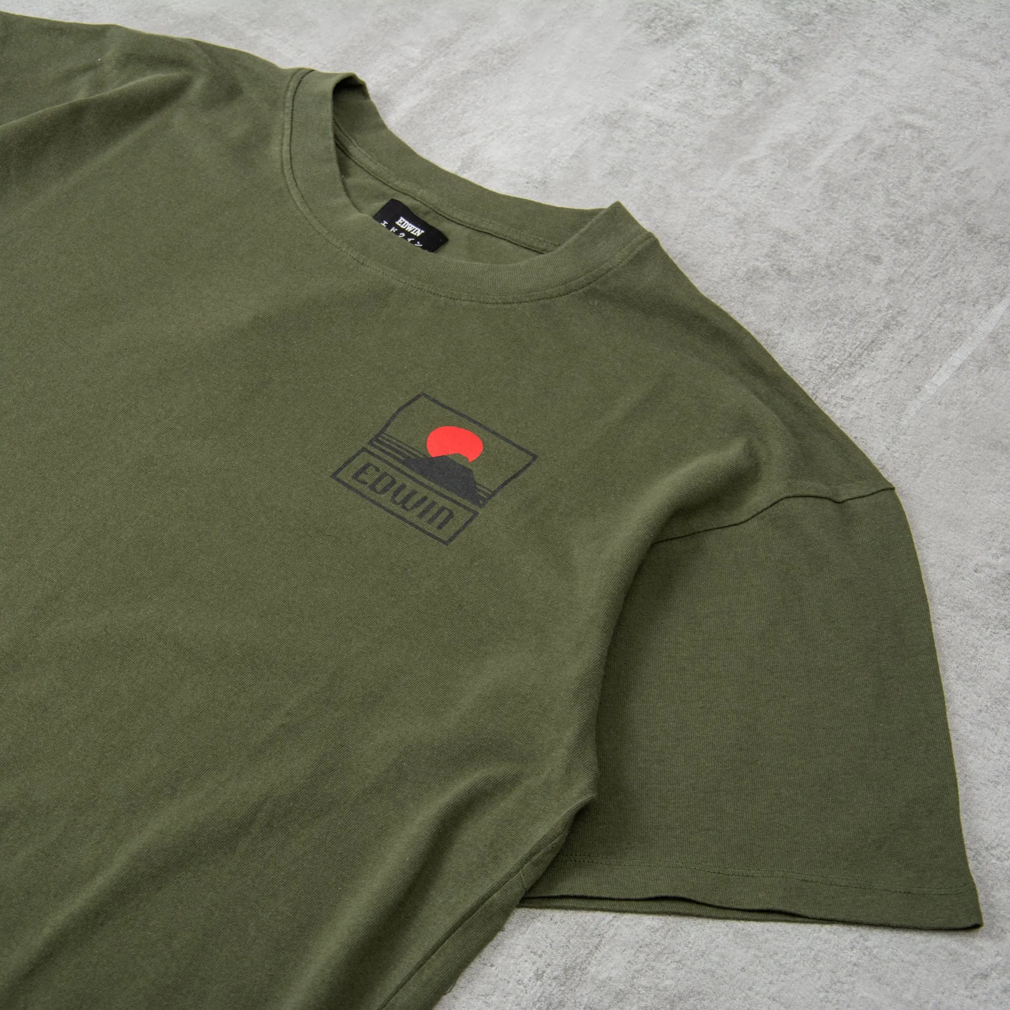 Edwin Sunset On Mt Fuji S/S Tee - Kombu Green