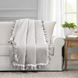 Ella Ruffle Lace Throw Blanket