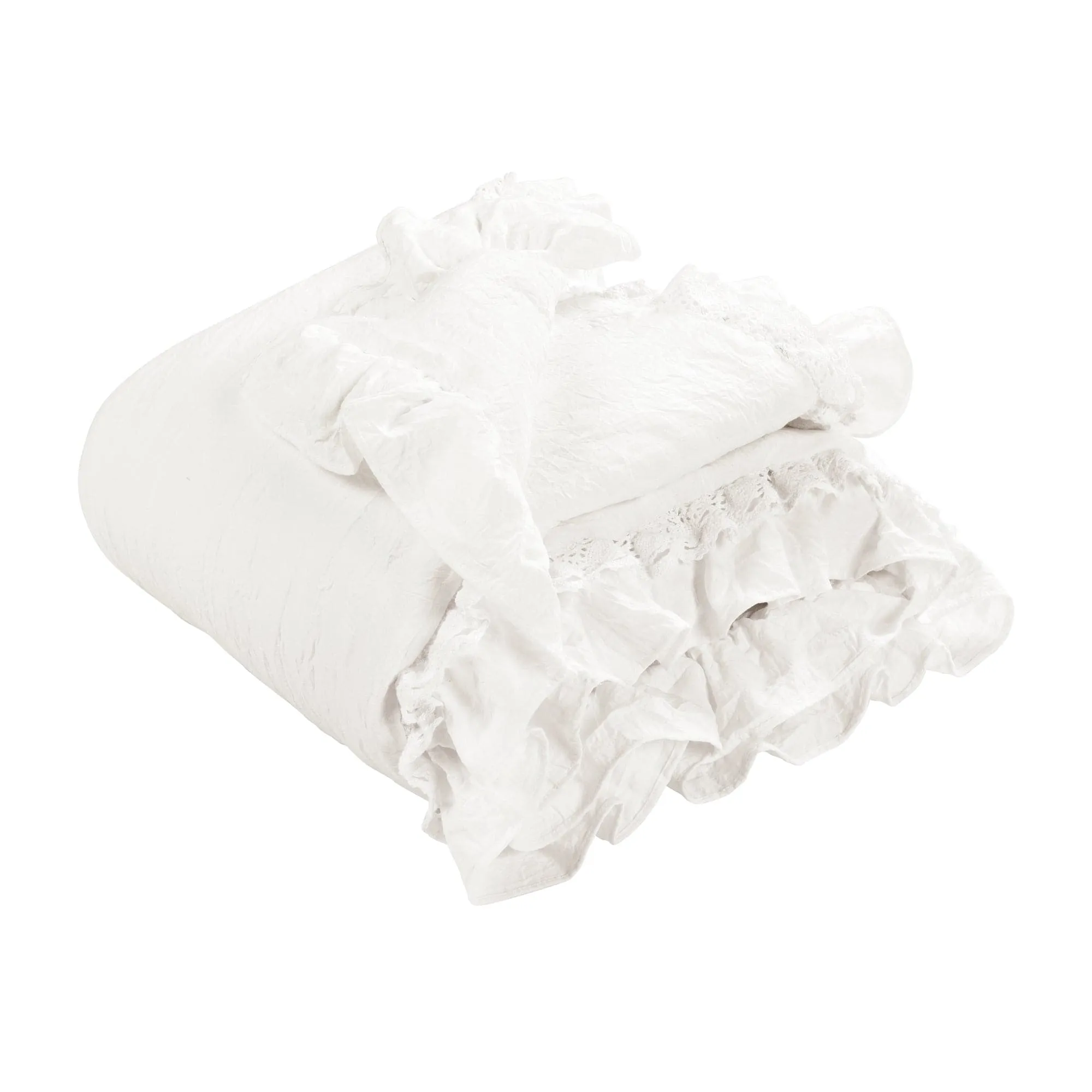 Ella Ruffle Lace Throw Blanket