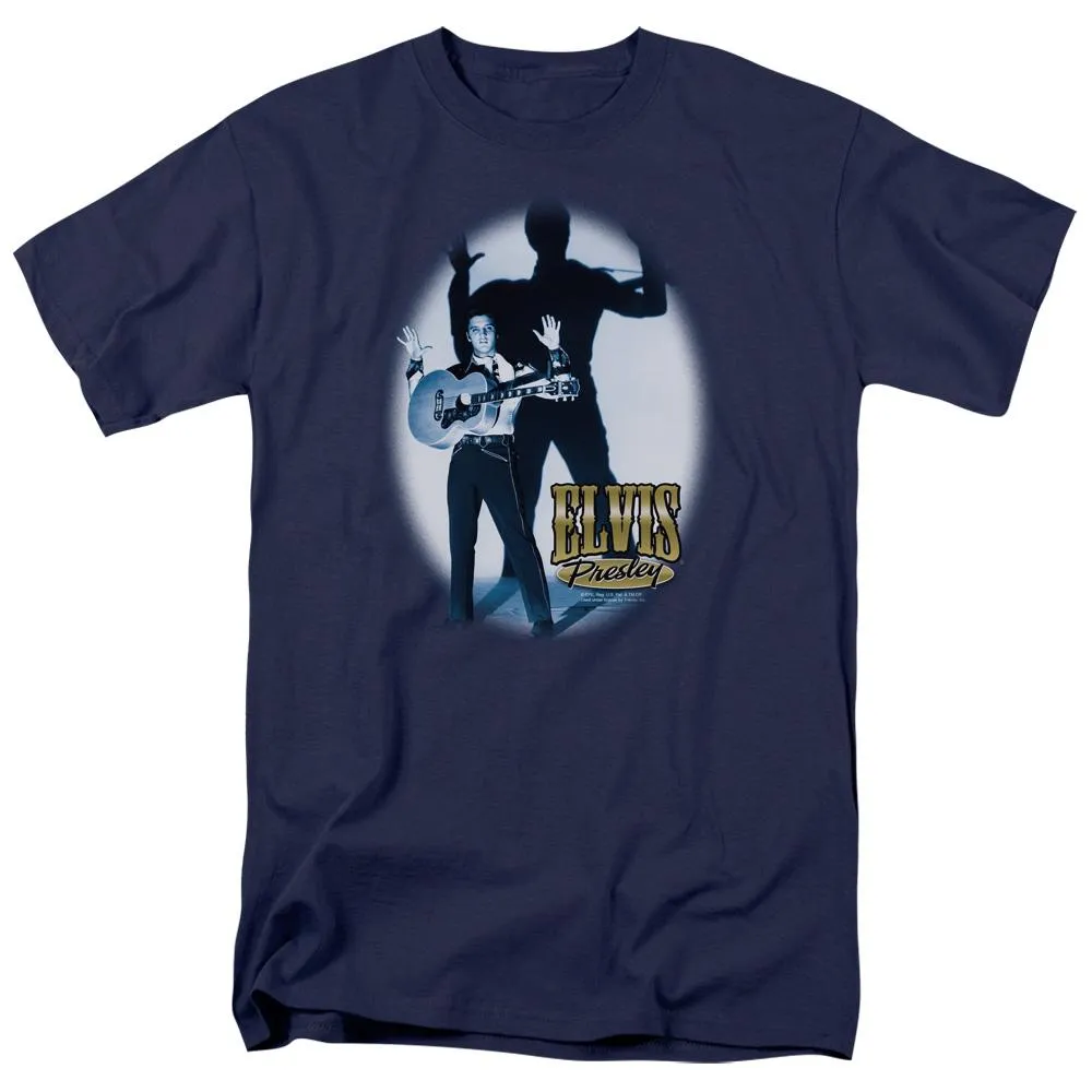 Elvis Presley Hands Up Mens T Shirt Navy Blue