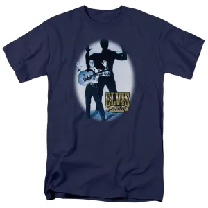 Elvis Presley Hands Up Mens T Shirt Navy Blue