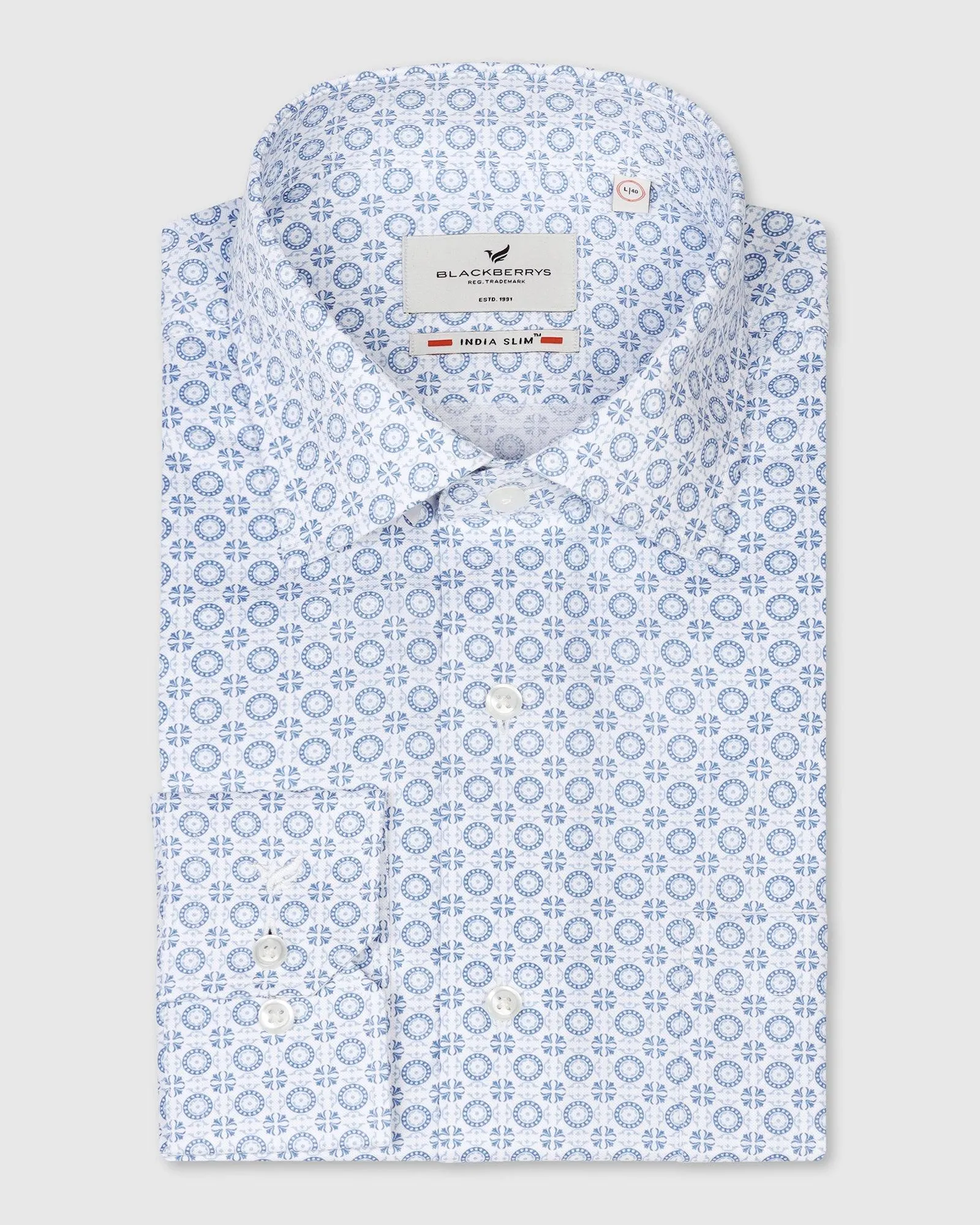 Formal Blue Solid Shirt - Kae