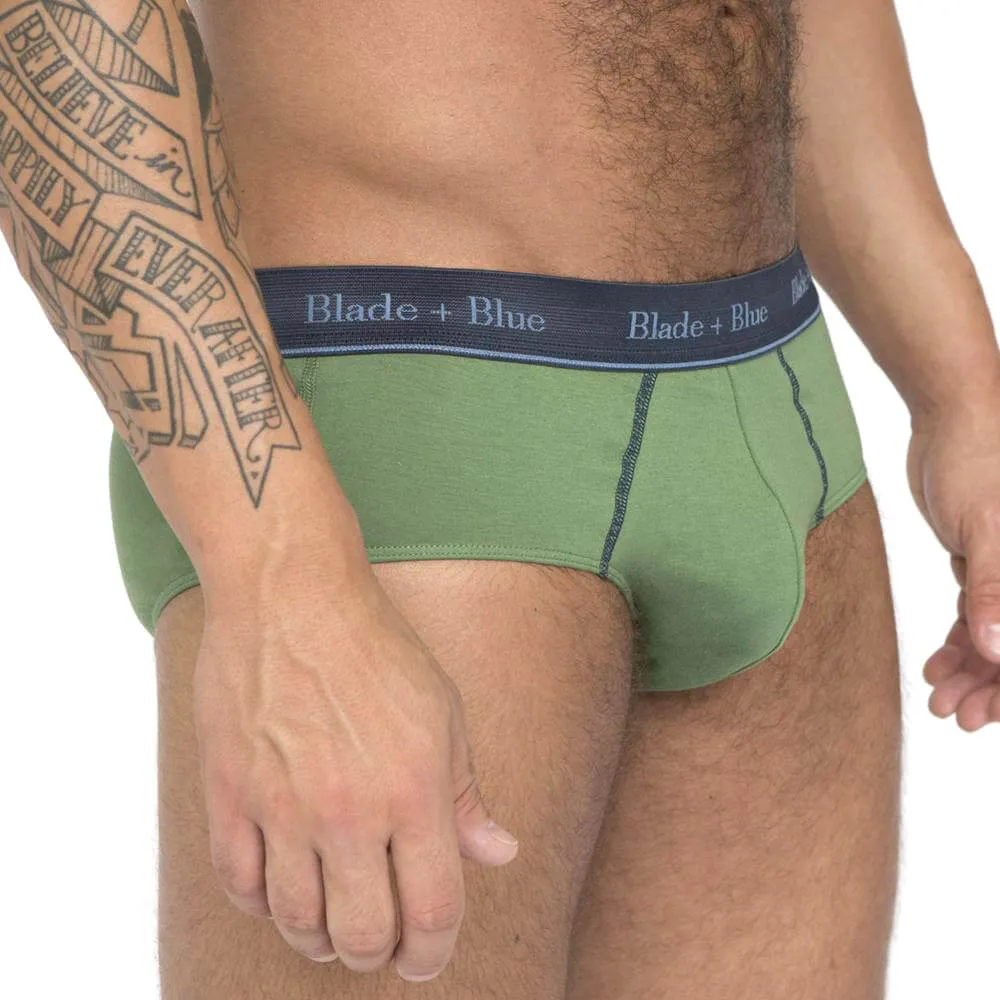 Grassy Green Classic Fit Brief Underwear - Made In USA (Size XL Available)