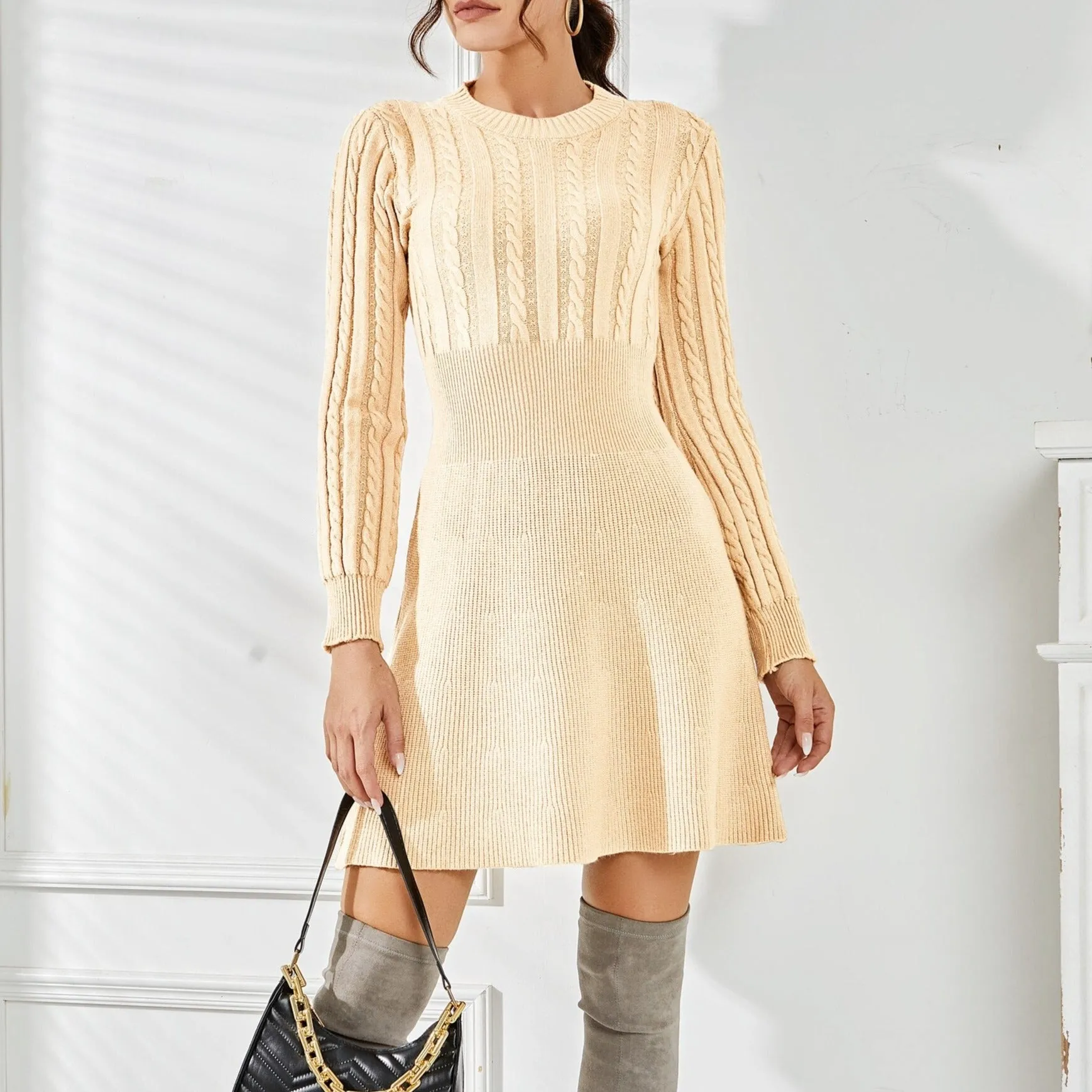 Long Sleeve Knitted Dress