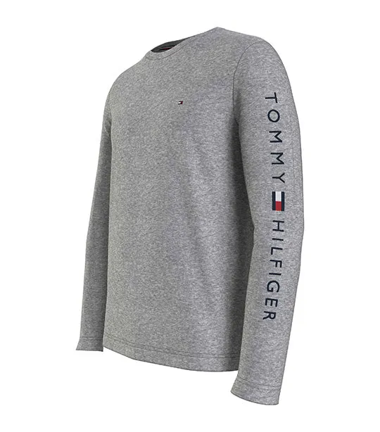 Men's Logo Long Sleeve Tee Light Gray Heather