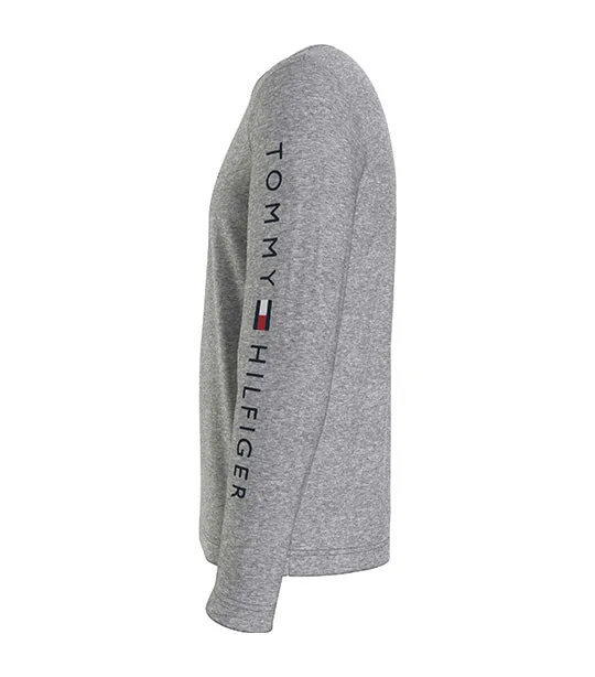 Men's Logo Long Sleeve Tee Light Gray Heather