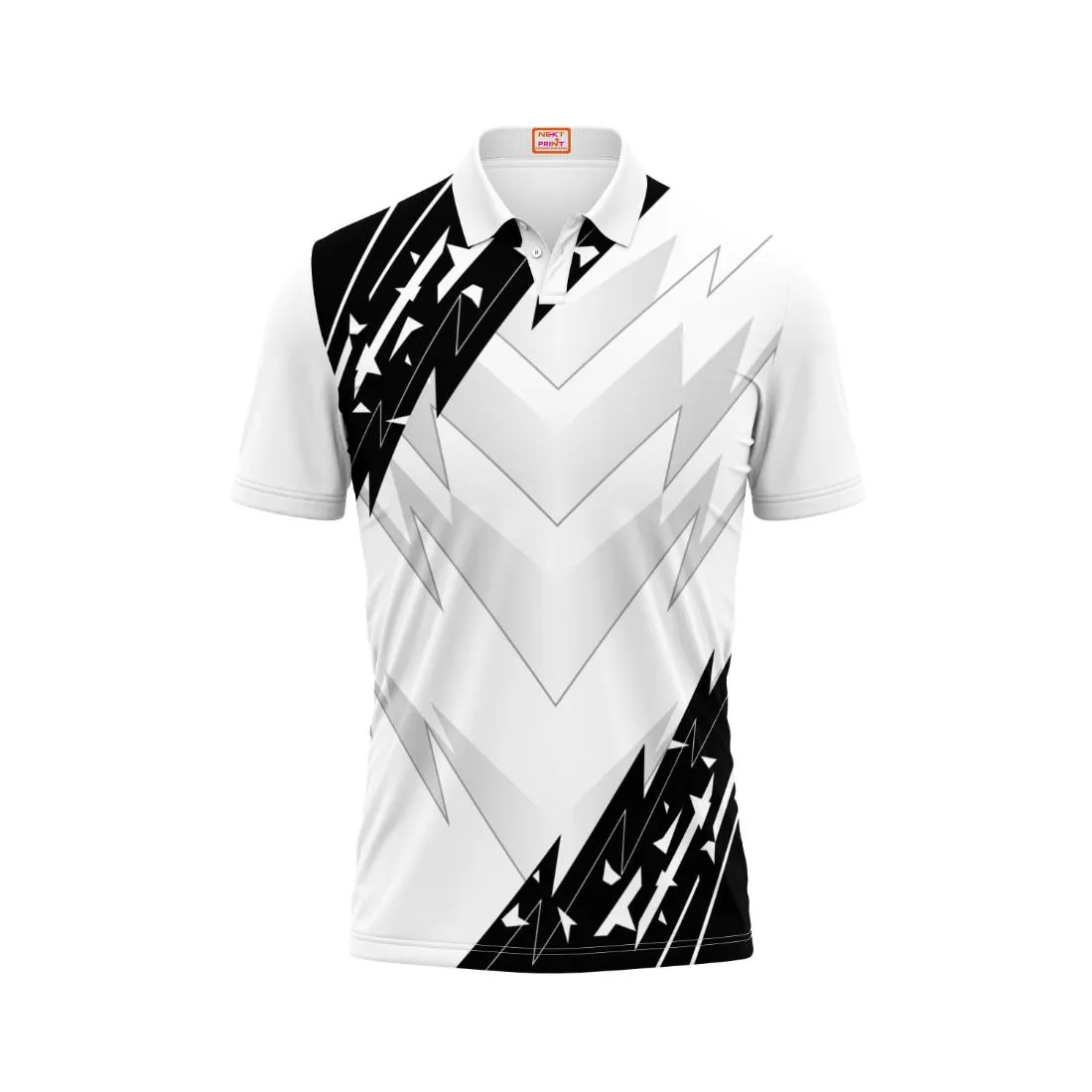 Next Print Customized Polo Neck White Jersey NPTS78