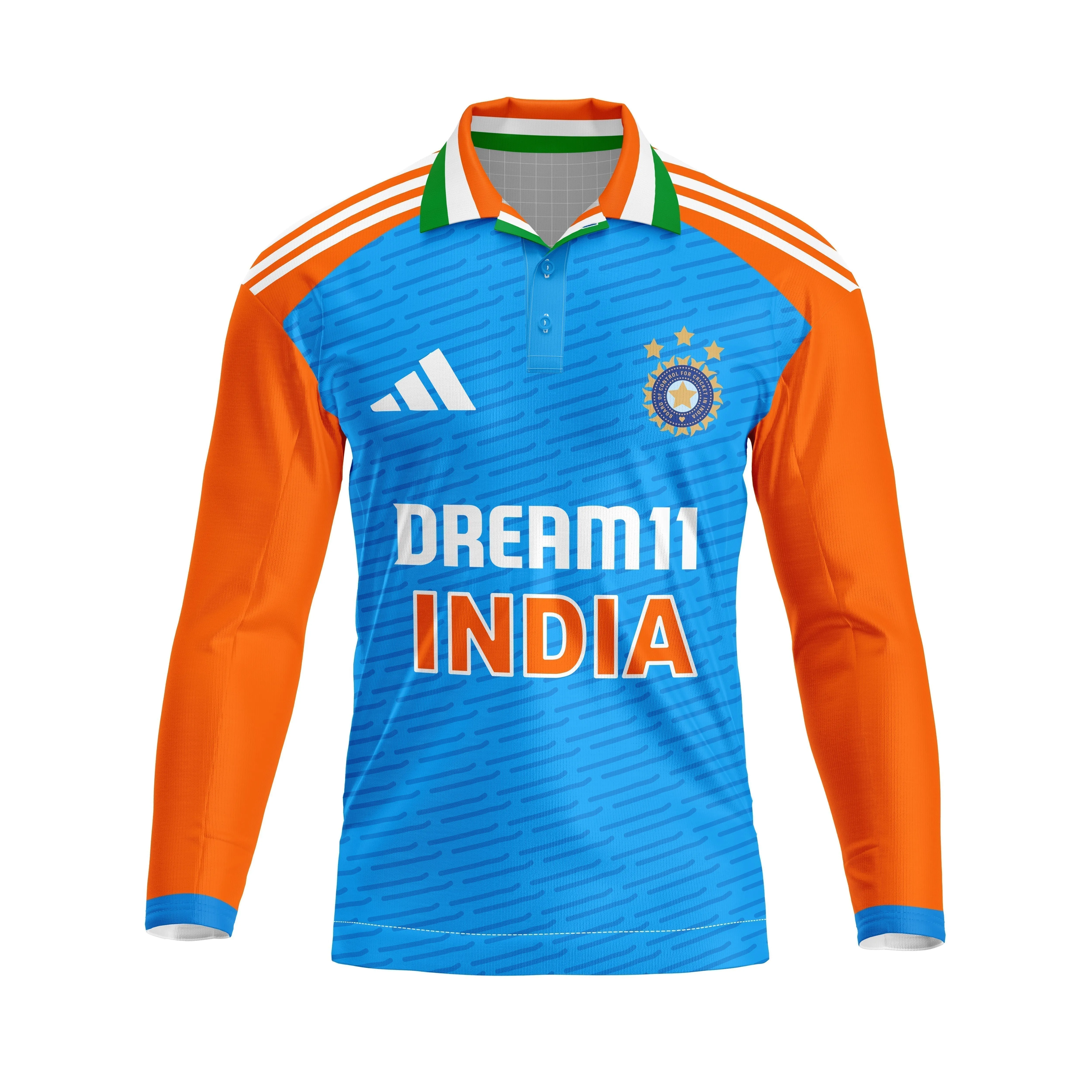 Nextprint Shikar Dhawan Printed India Cricket 2024 World Cup Jersey Full Sleeve