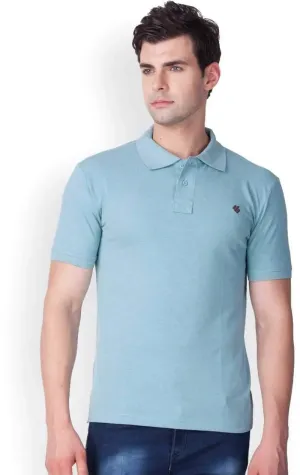 ONN Men's Cotton Polo T-Shirt in Solid Aqua colour