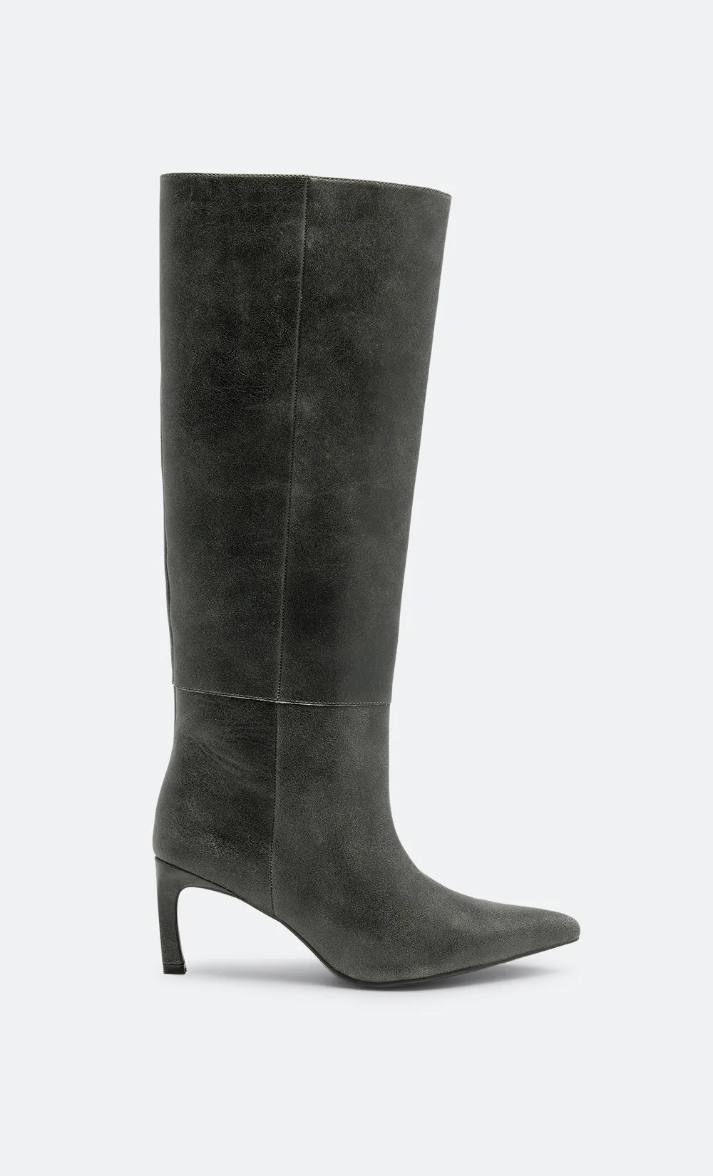 ORIANA HEELED BOOT - DISTRESSED CHARCOAL