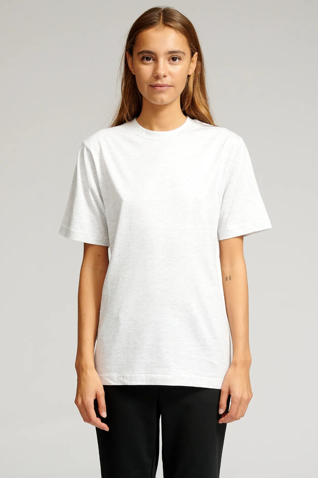 Oversized T-shirt - Light Grey Melange