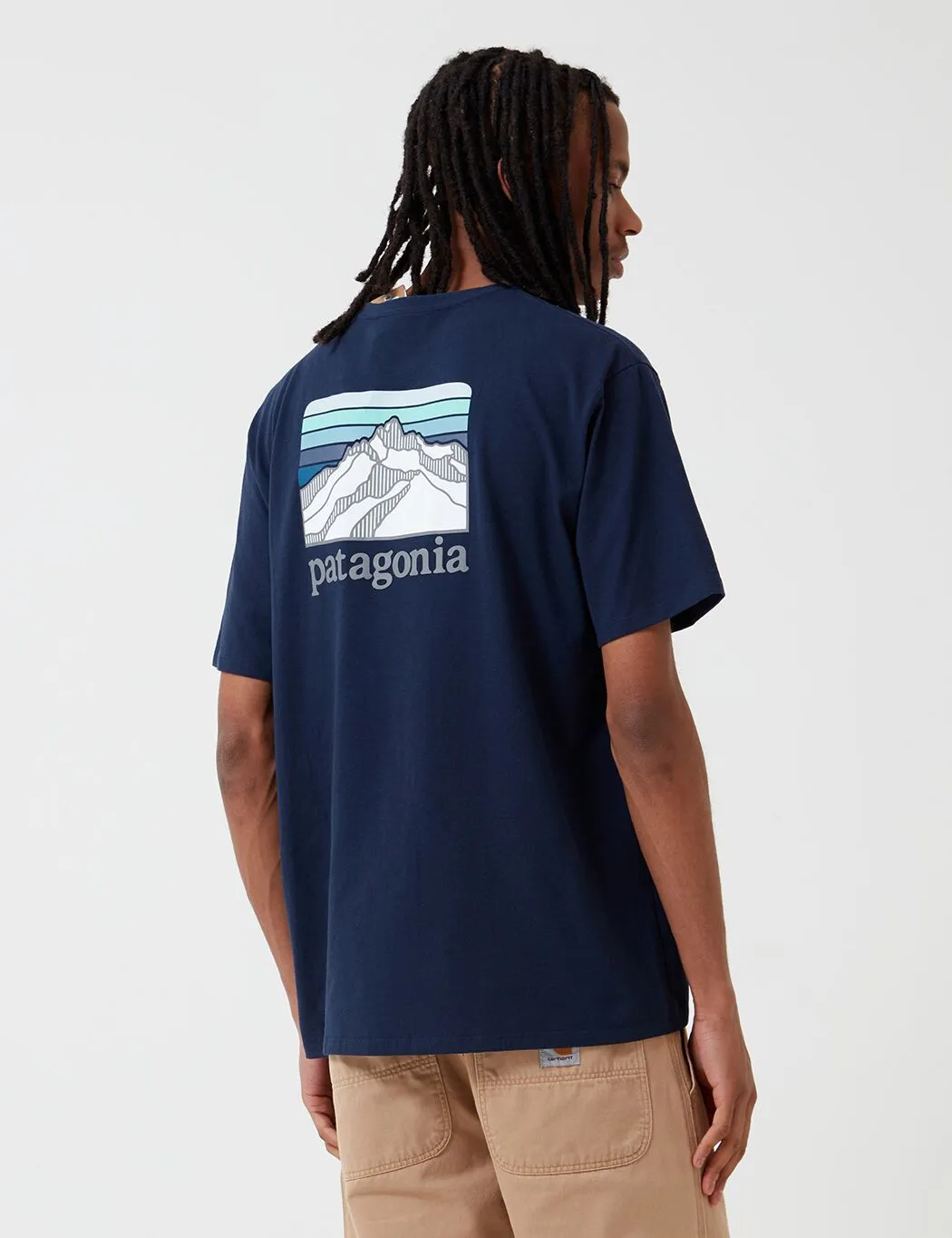 Patagonia Line Ridge Logo Pocket Responsibili-­Tee T­-Shirt - Classic Navy Blue