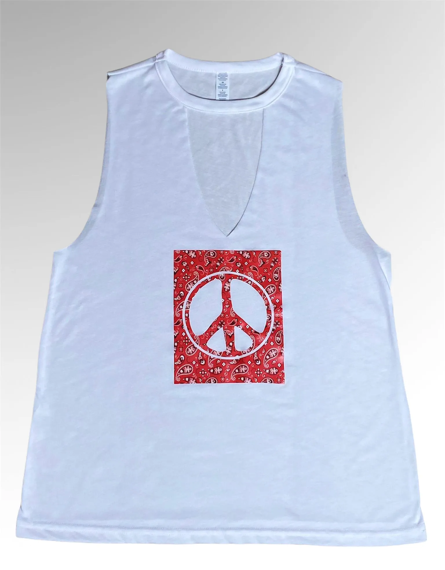 Peace cut-neck tank