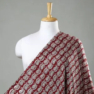 Red - Bagh Block Printed Modal Silk Fabric