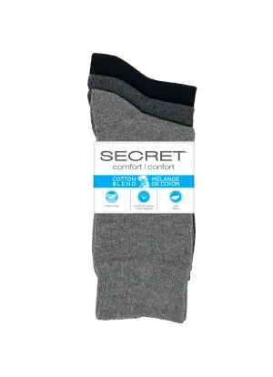 SECRET® Comfort Cotton Flat Knit Crew - 3 Pairs