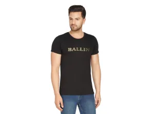 SLAY. Men's T-shirt Black Gold Foil Reflective Print BALLIN' Edition