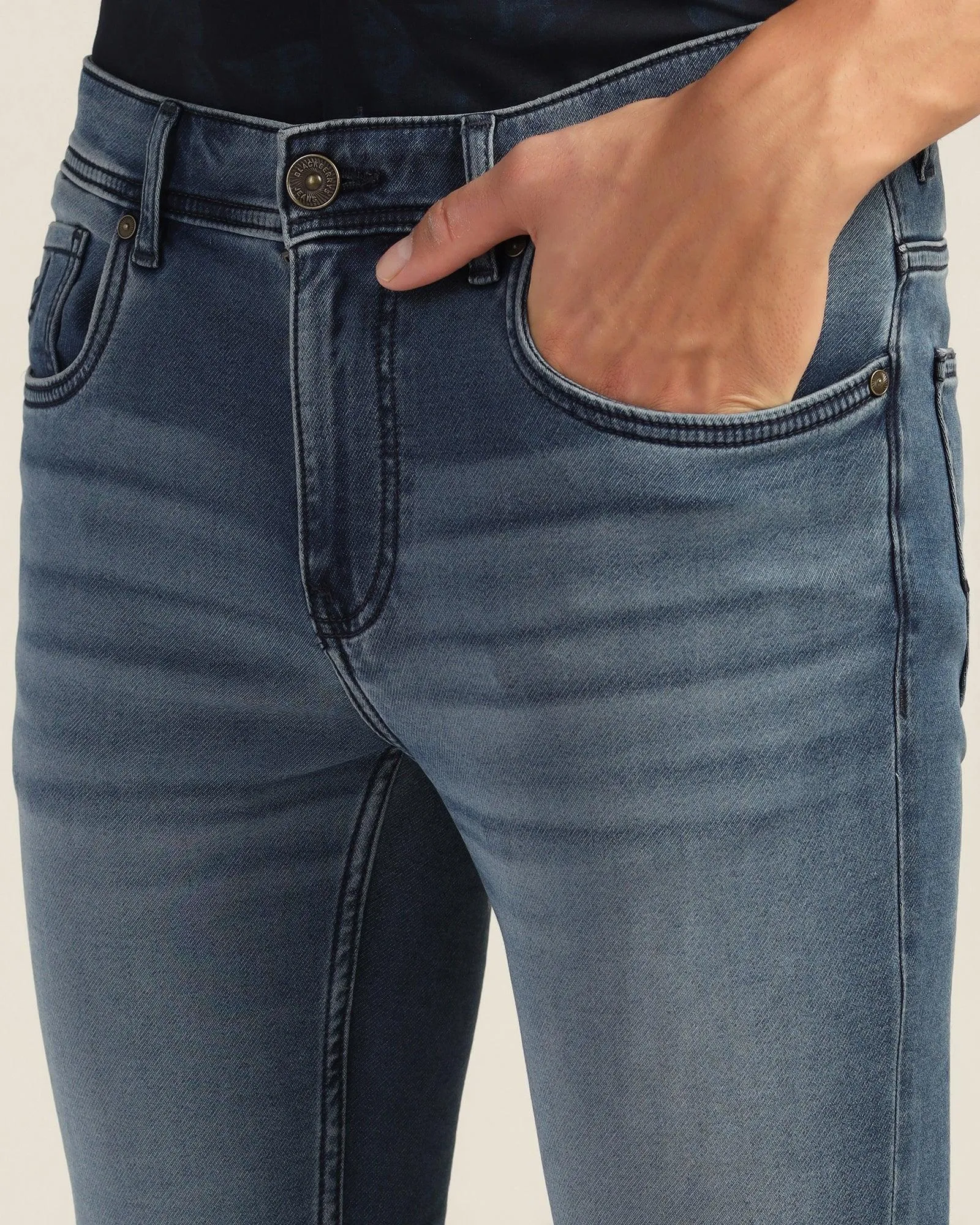 Slim Yonk Fit Indigo Blue Jeans - Anton