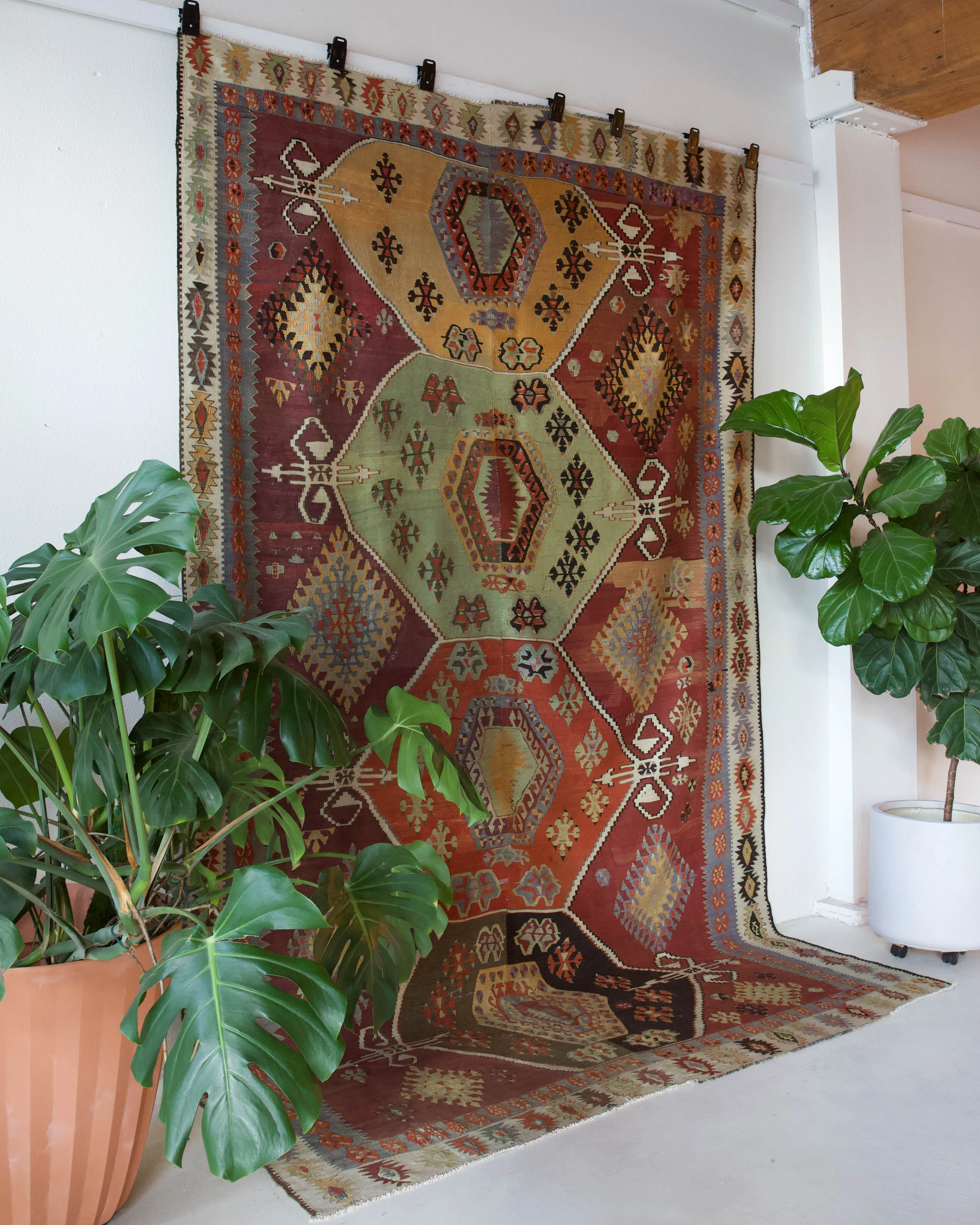 Vintage Kayseri Develi Kilim Rug 6'11"x11'7"