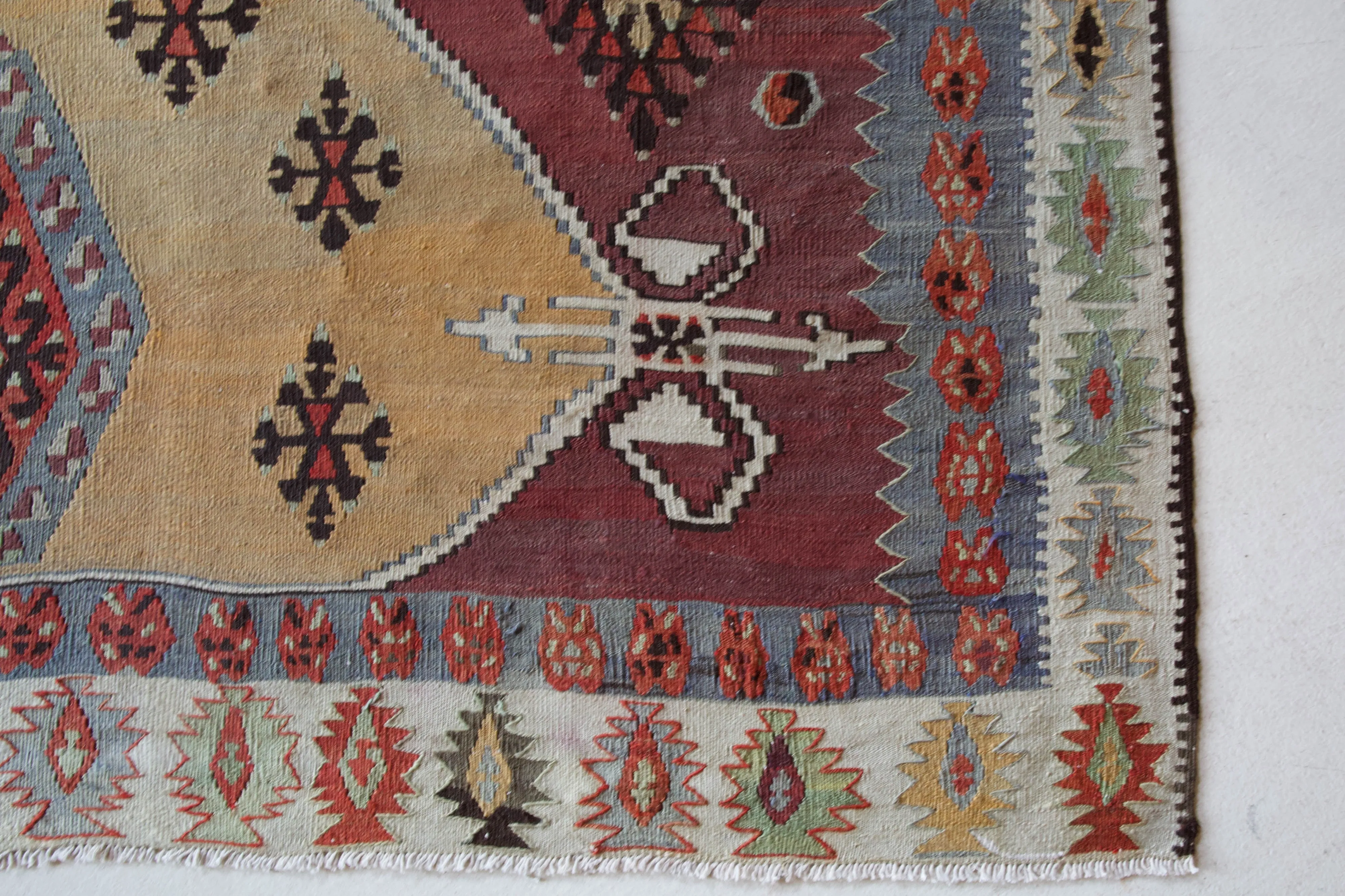 Vintage Kayseri Develi Kilim Rug 6'11"x11'7"