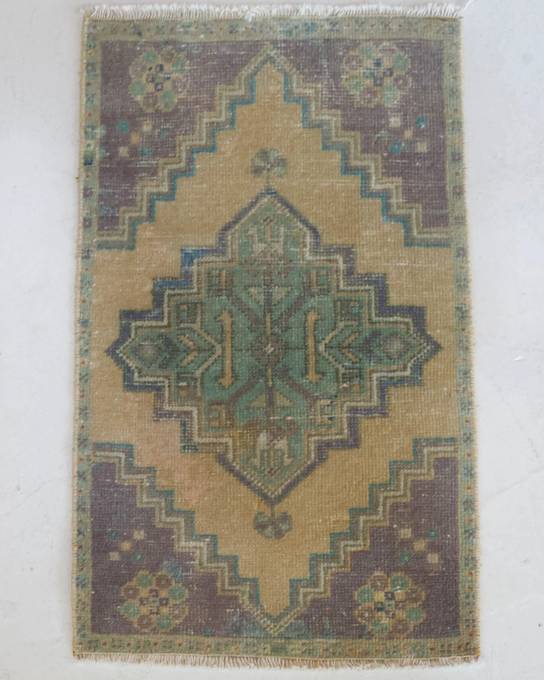 Vintage Mini Turkish Rug 19"x38"