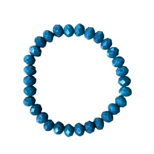 Warm Navy Faceted Rondelle 8mm Bracelet