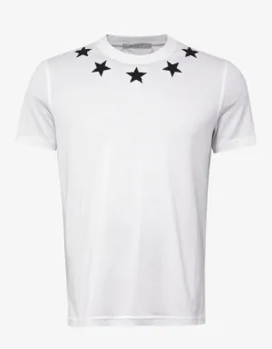 White Cuban Fit T-Shirt with Stars