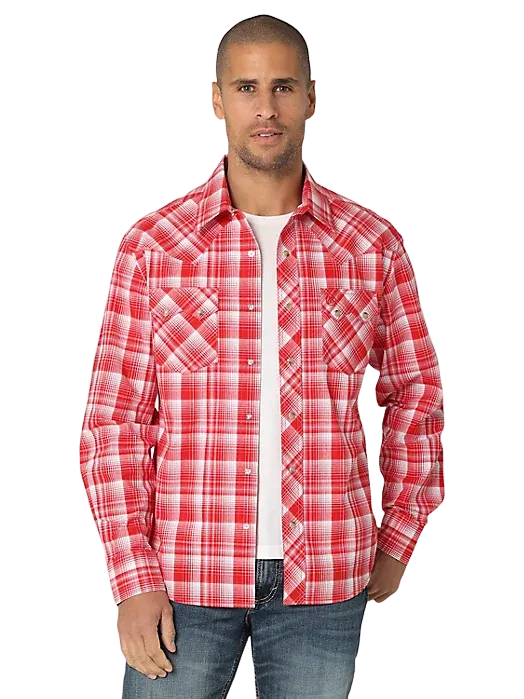 Wrangler Men's Retro Long Sleeve Snap Pocket Western Shirt